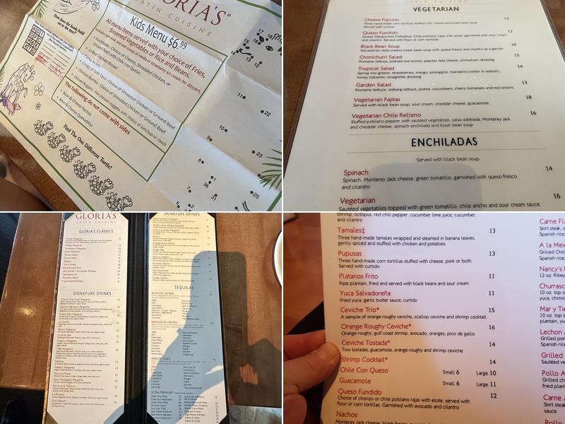 Gloria's Latin Cuisine Menu