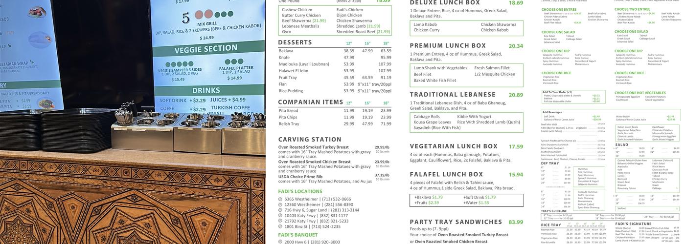 fadi's mediterranean grill Menu