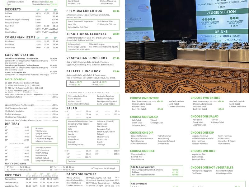 fadi's mediterranean grill Menu
