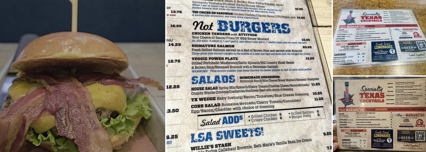 LSA Burger Co. Menu