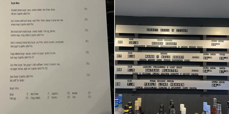 The Dispensary Kitchen Menu