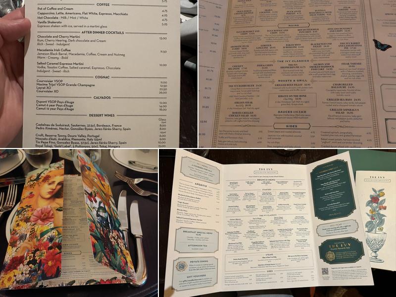 The Ivy Winchester Brasserie Menu