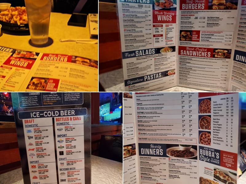 Bubba's 33 Menu