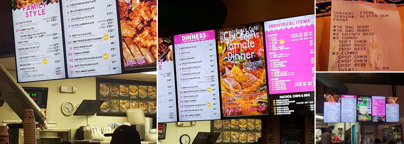 Rosa's Café & Tortilla Factory Menu
