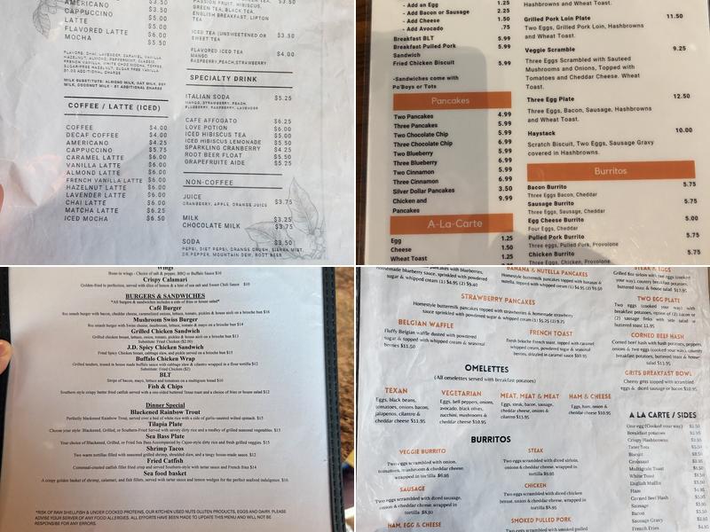 Rising Sun Cafe Menu