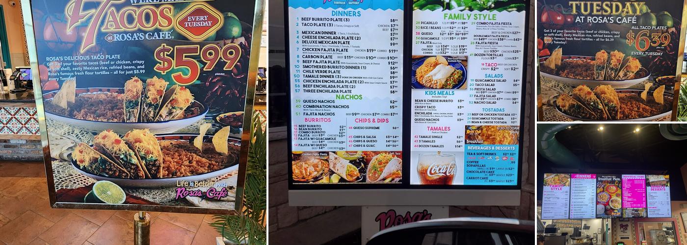 Rosa's Café & Tortilla Factory Menu