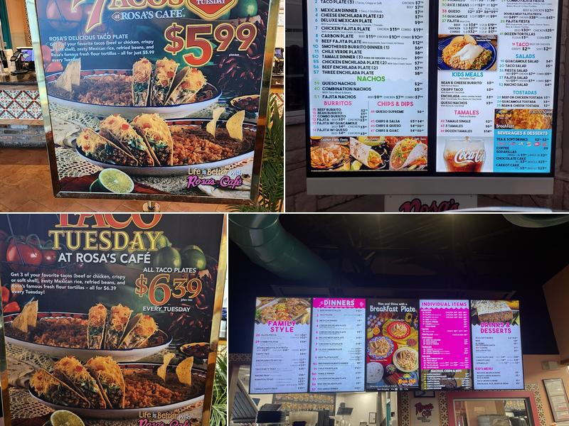 Rosa's Café & Tortilla Factory Menu