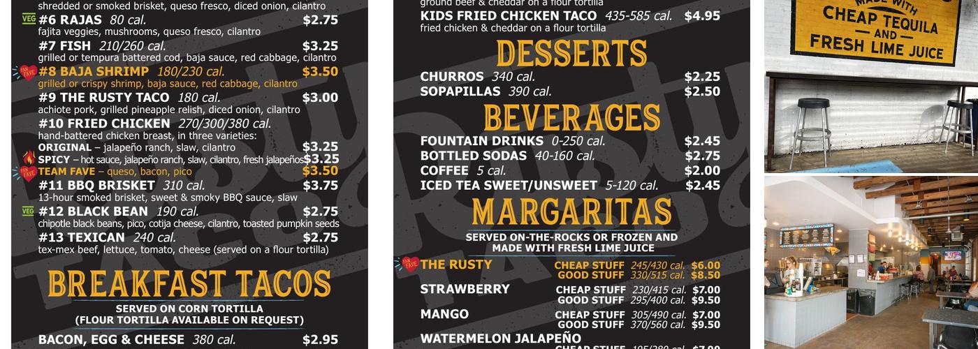 Rusty Taco Denton Menu