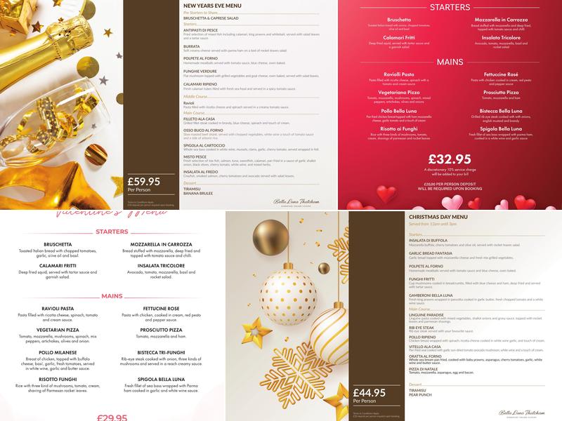 Bella Luna | Great Italian Restaurant Thatcham Menu