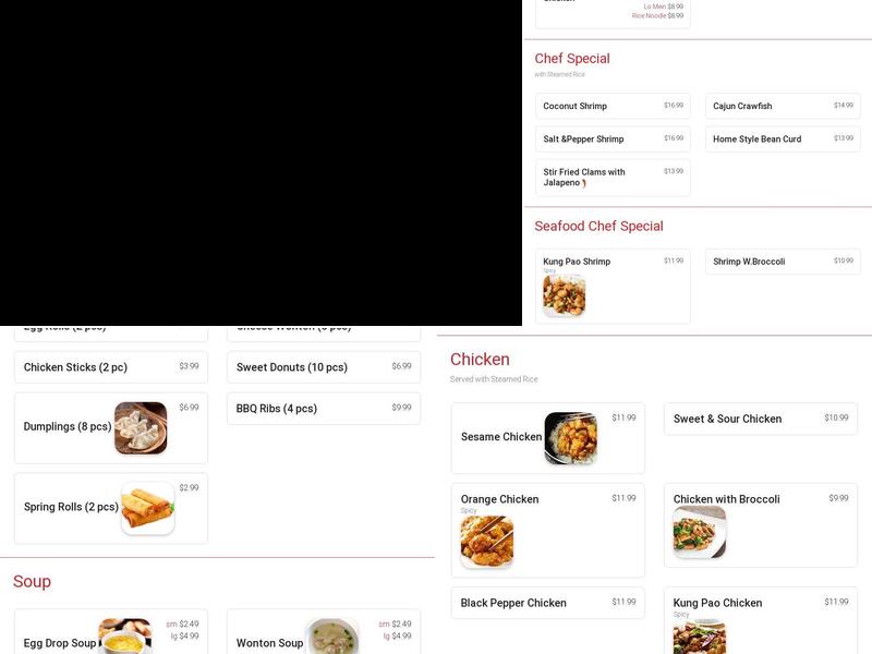 Regal Buffet Menu
