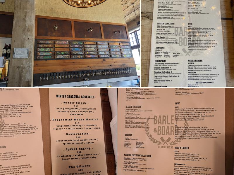 Barley & Board Menu