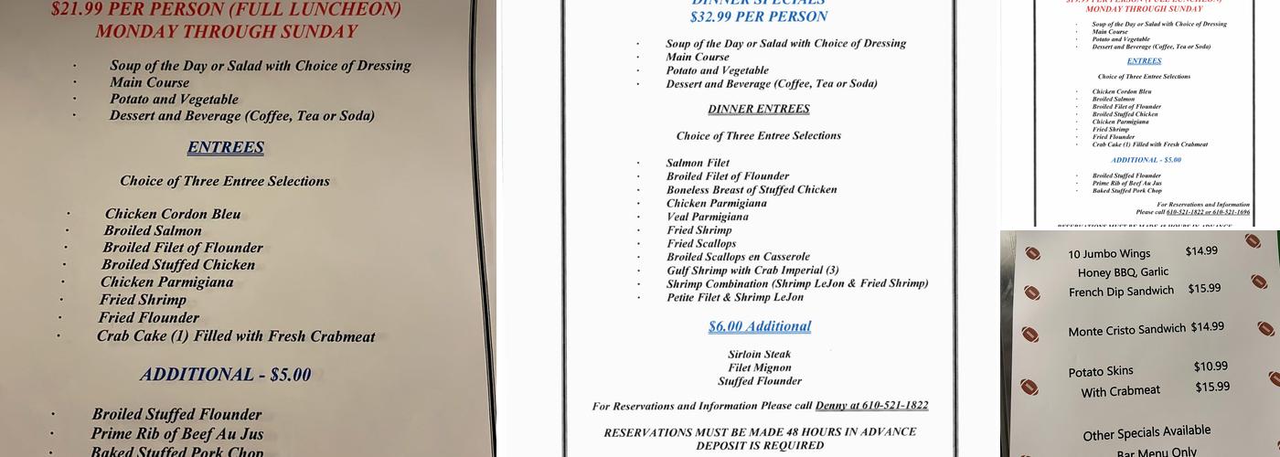 Lehman's Restaurant Menu