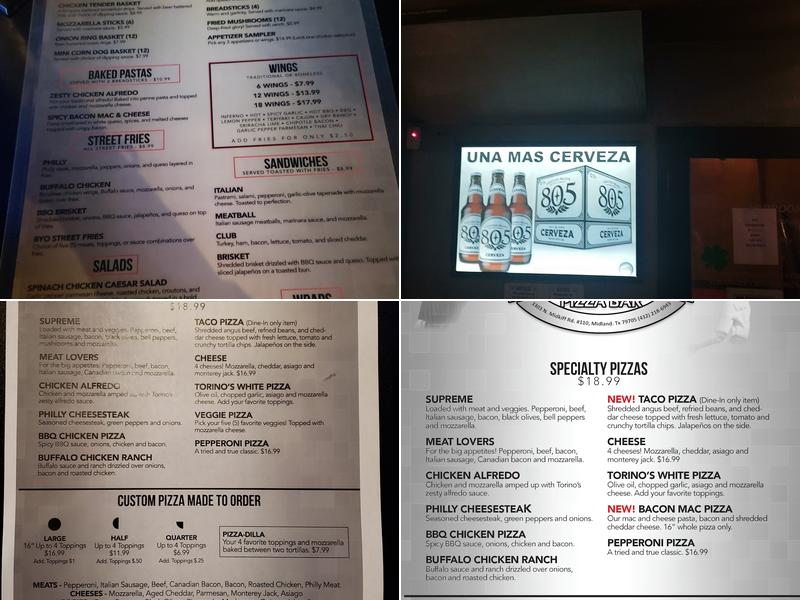 Torino's Pizza Bar Menu