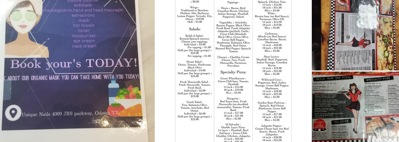 Teak & Charlie's Jersey Girl Pizza Menu