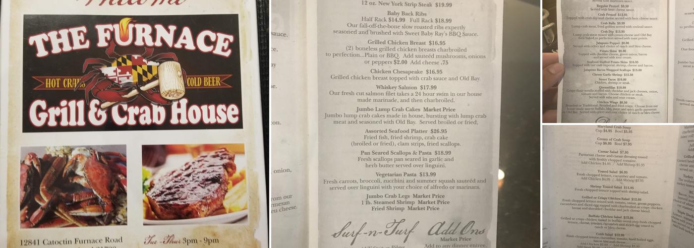The Furnace Grill and Crab House Menu