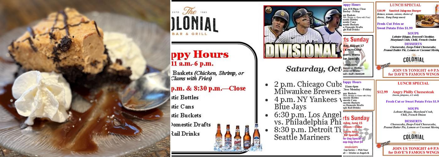 Colonial Bar & Grill Menu