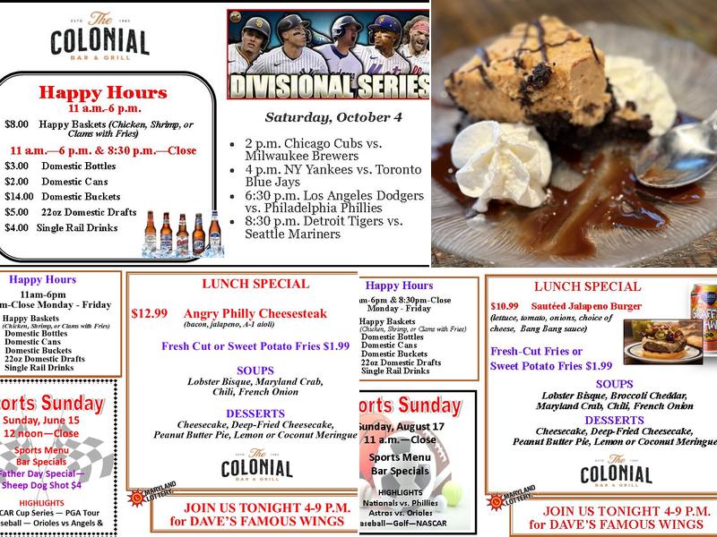 Colonial Bar & Grill Menu