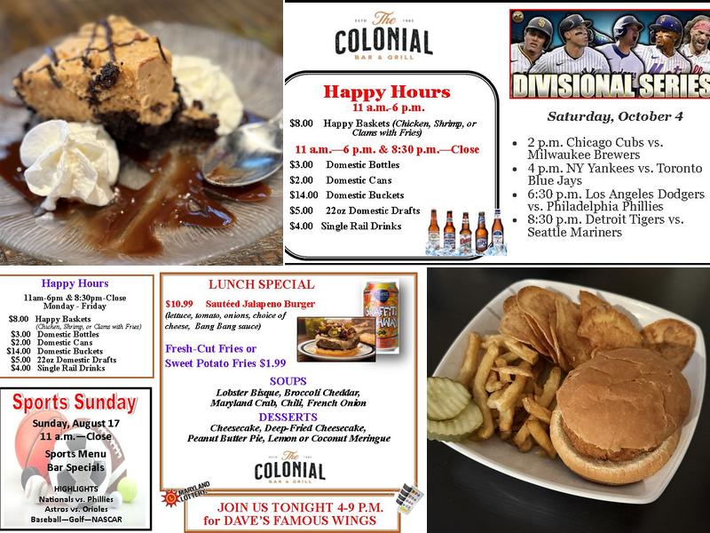 Colonial Bar & Grill Menu