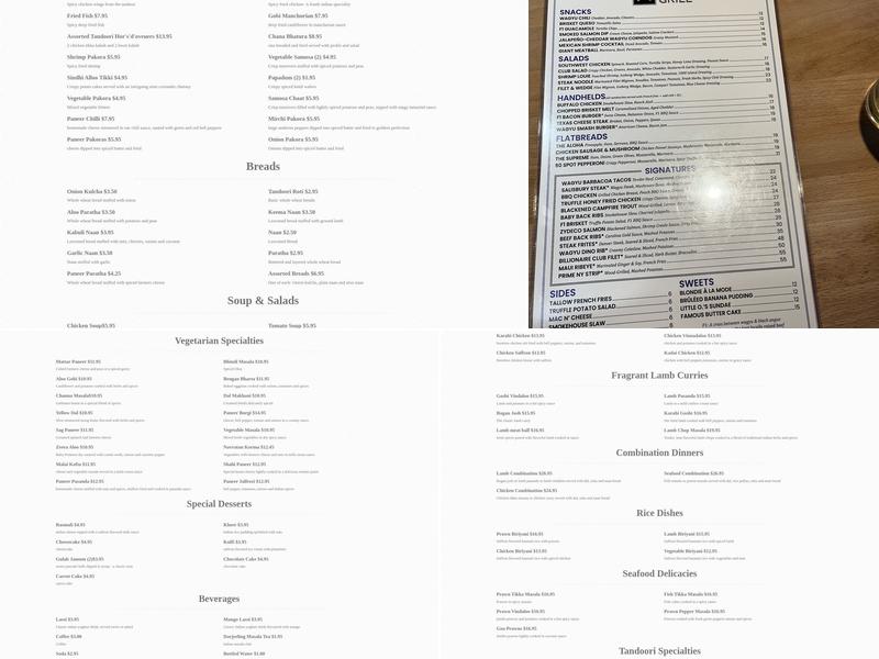 Taste of India - Permian Basin Menu