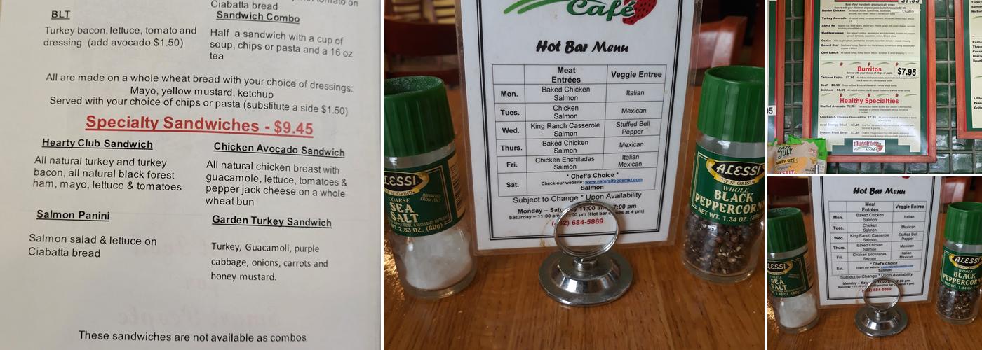 Strawberry Fields Cafe Menu