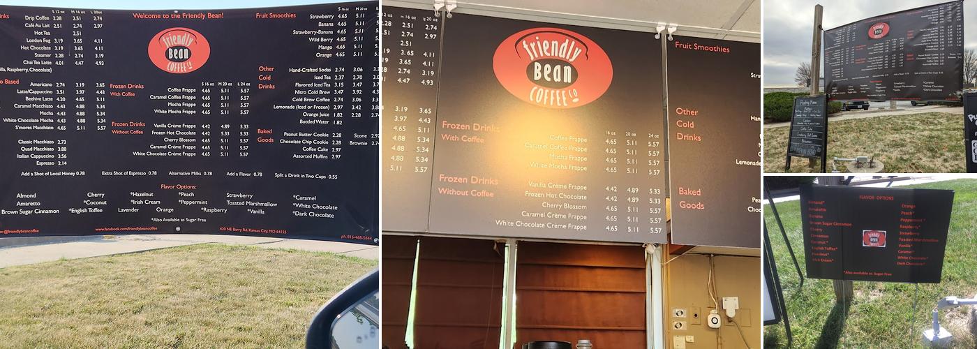 Friendly Bean Coffee Menu
