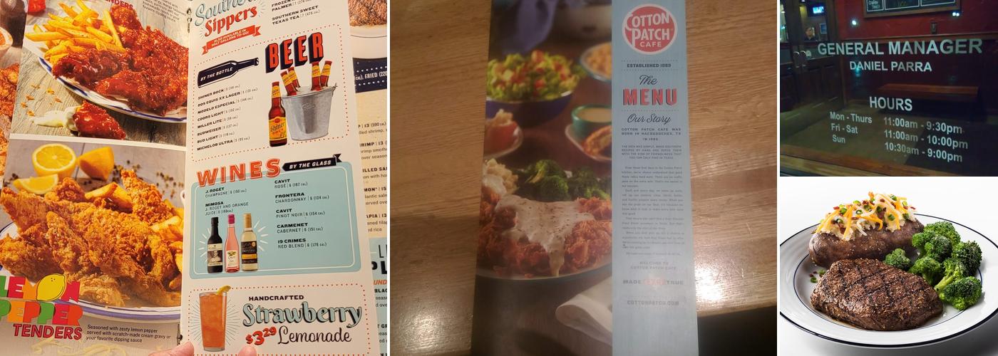 Cotton Patch Cafe Menu