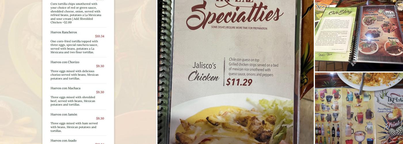 Tkilaz Mexican Restaurant Menu