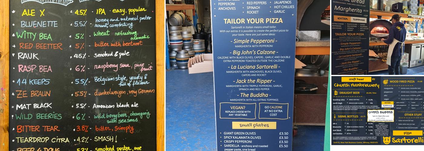 Sartorelli's Pizza Menu