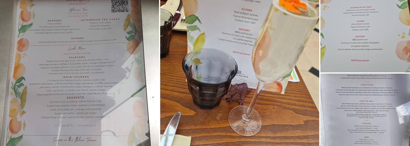 The Orangery Restaurant Menu