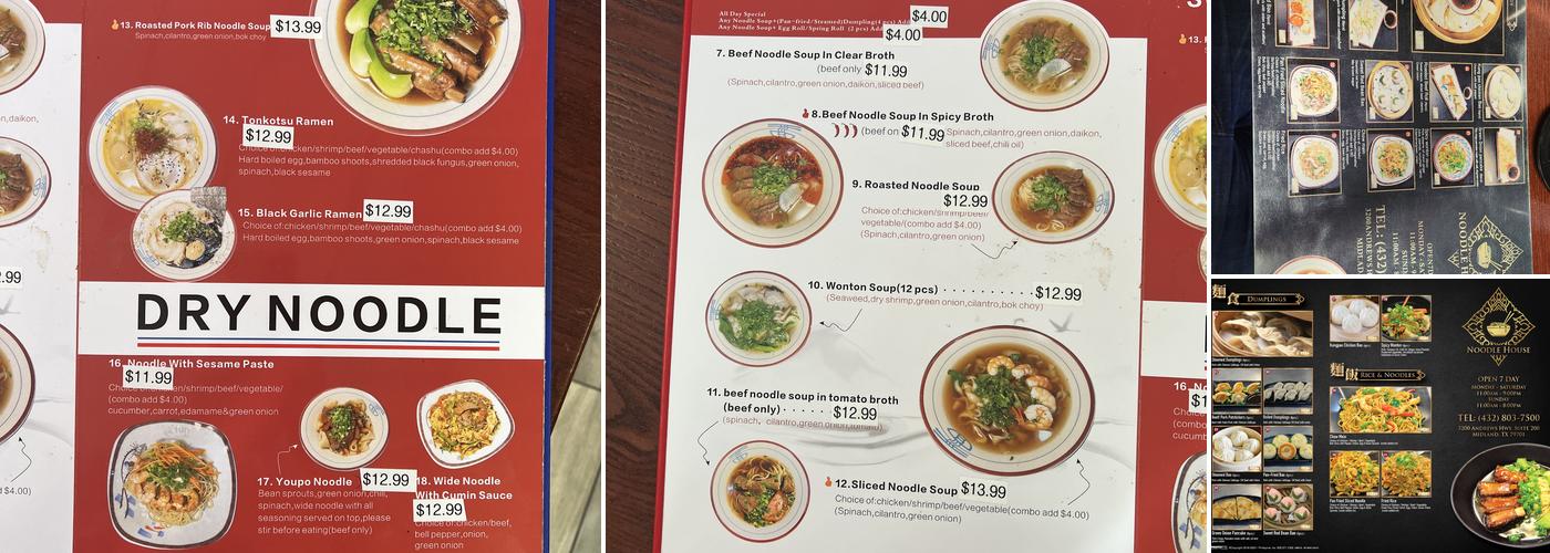 Noodle house Menu