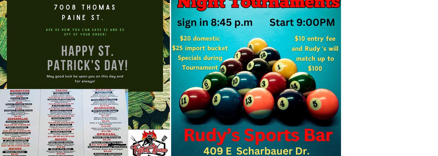 Rudy's Sports Bar & Grill Menu