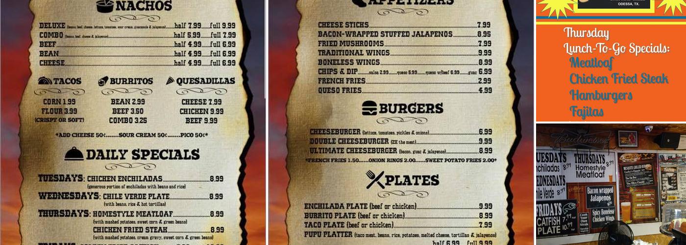 Corky's Bar & Grill Menu