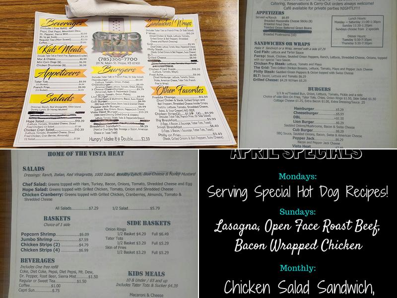 Gridiron Cafe Menu
