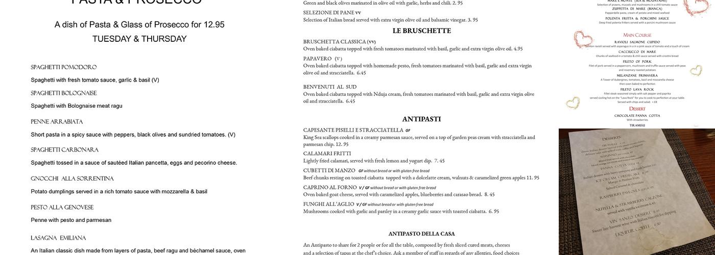 Inferno Restaurant & Bar Menu