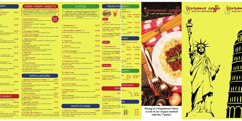 Sovrano Caffe Menu