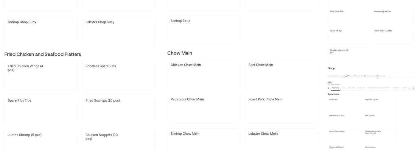 Number One Kitchen Menu