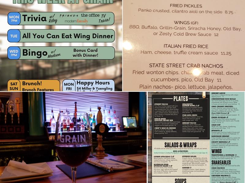 Grain Craft Bar + Kitchen Menu