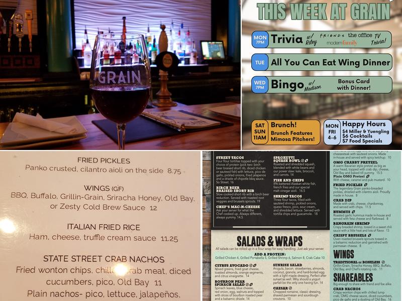 Grain Craft Bar + Kitchen Menu