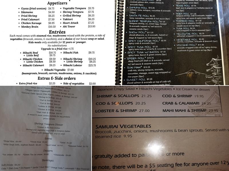 Samurai of Tokyo Menu