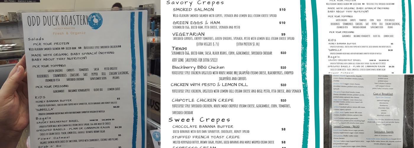 The Duck Coffee Company Menu