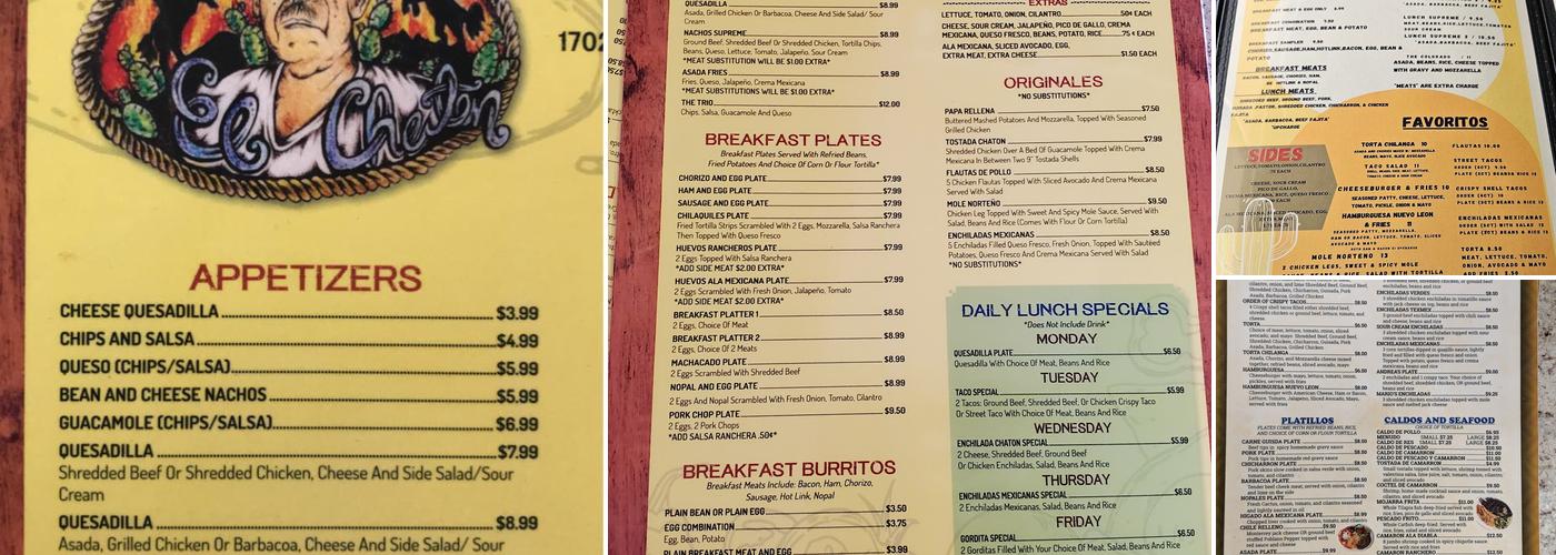 El Chaton Menu