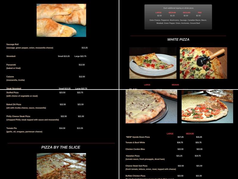 Joe's Pizza Menu