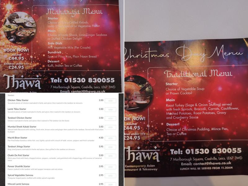 Thawa Menu