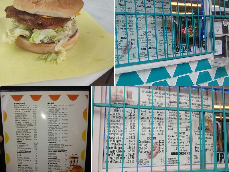 B J's Drive-In Menu