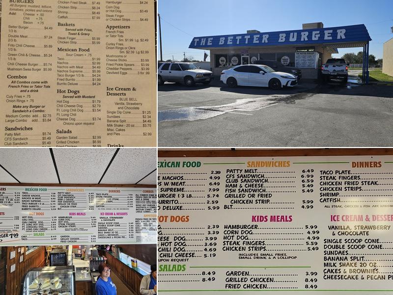 The Better Burger Menu