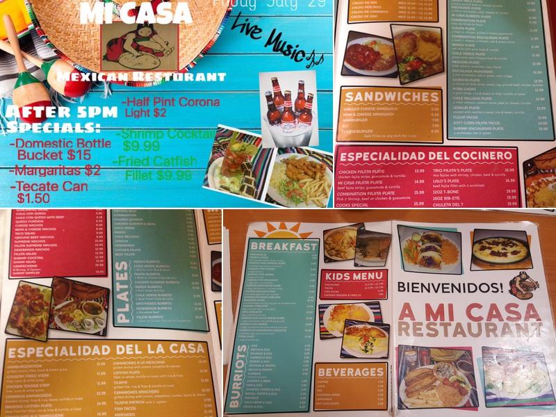 Mi Casa Menu