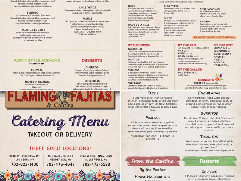 Juan's Flaming Fajitas & Cantina Menu