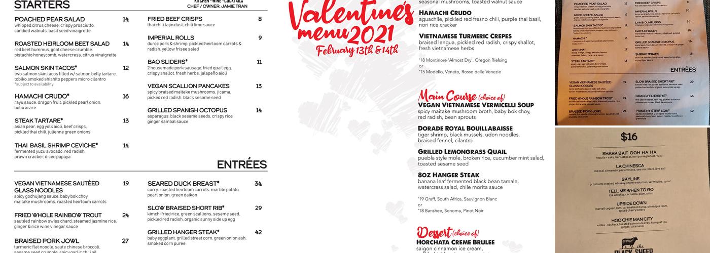 The Black Sheep Menu