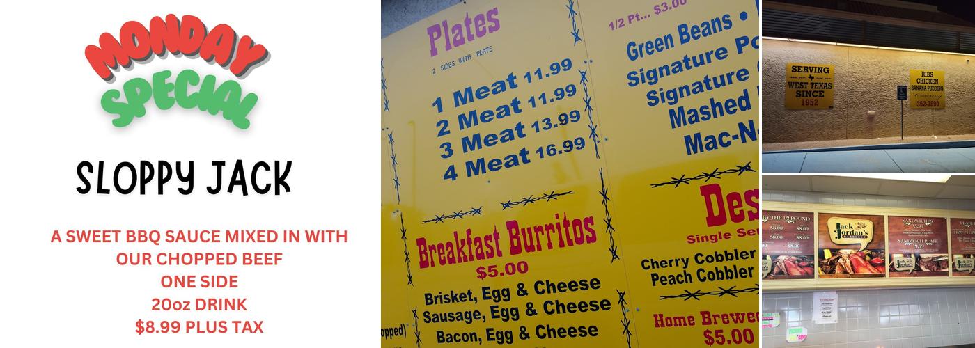 Jack Jordan's Bar-B-Que Menu