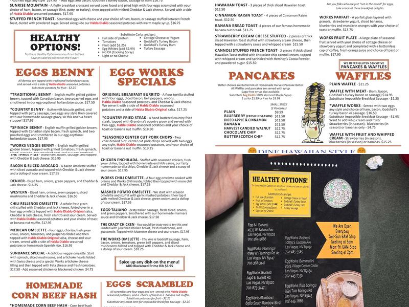 Egg Works Menu